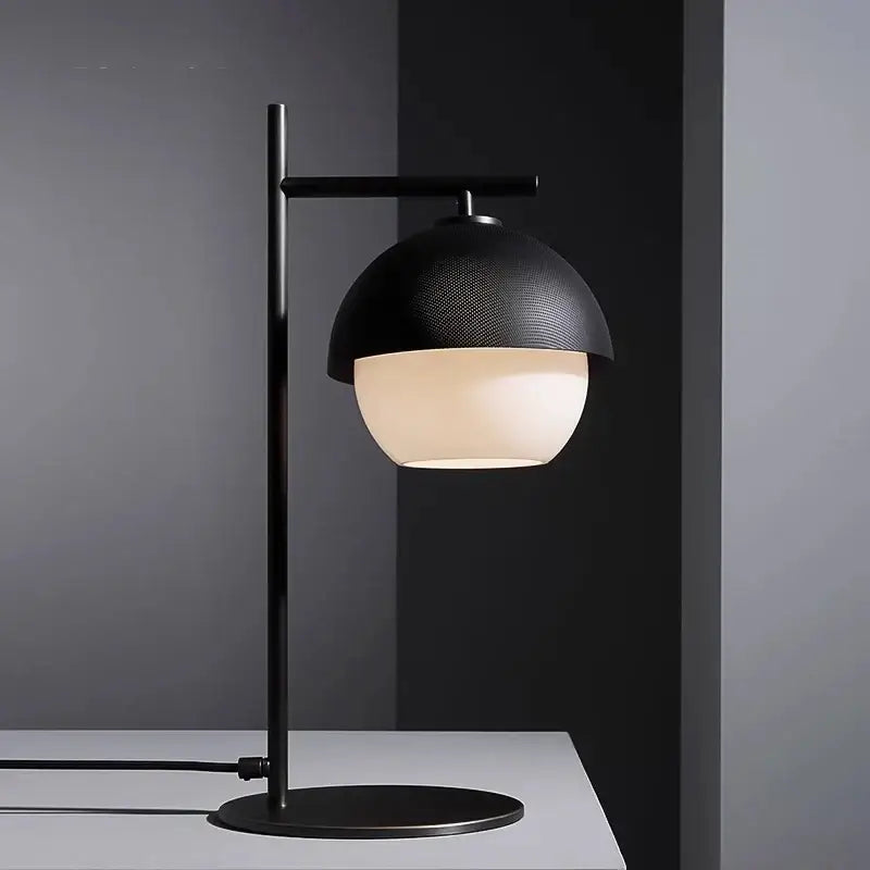 Decorbites black led floor lamp with black metal textured dome shade and frosted glass interior for modern living room