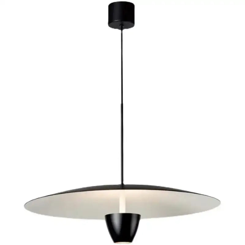 Decorbites black led pendant light with sleek disc-shaped shade and conical base for modern minimalist spaces