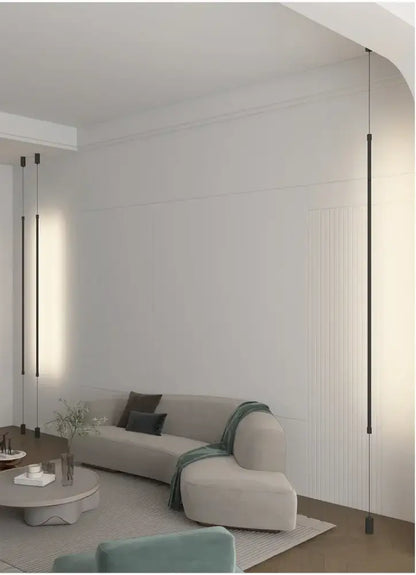 Minimalist black led pendant chandeliers with sleek vertical design for modern nordic home decor by DecorBites