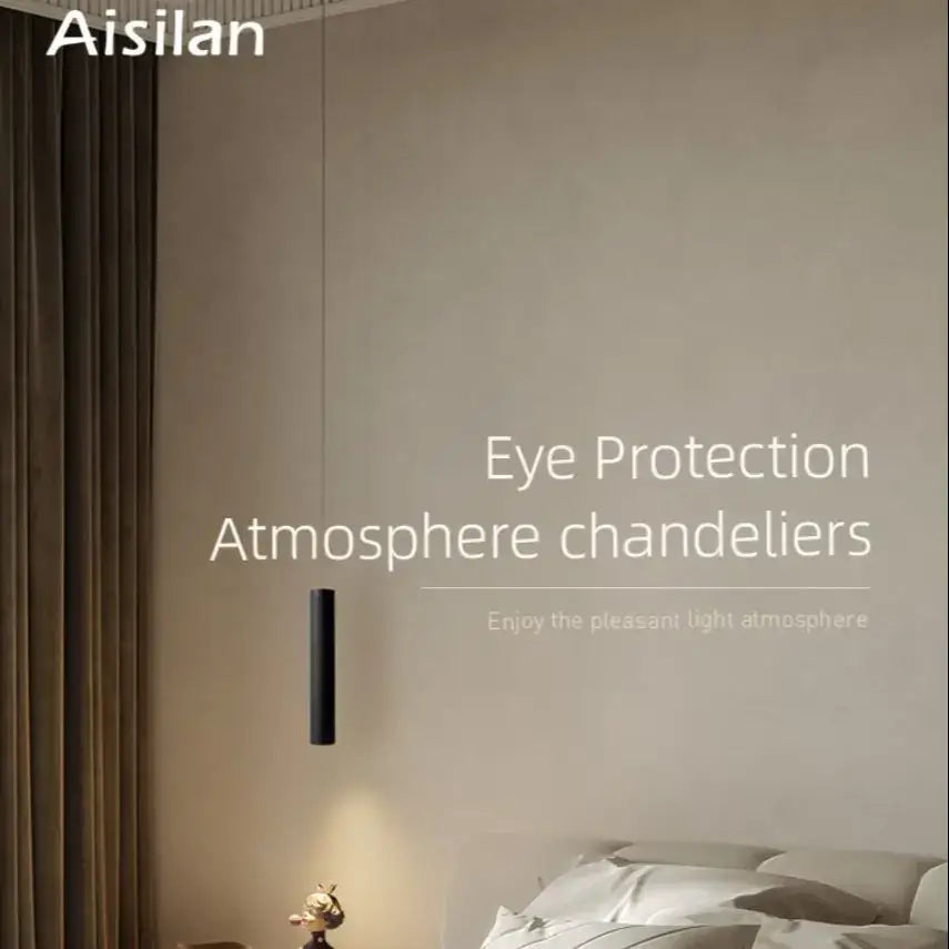 Decorbites black led pendant light features a minimalist black cylindrical design with 5w cri 97 double anti-glare spots