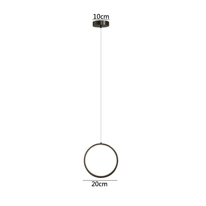 Modern black decorbites black led pendant light with sleek minimalist design 20cm diameter for elegant bedroom use