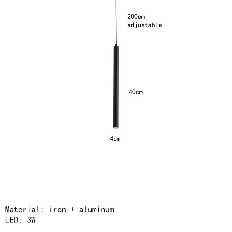 Decorbites black led pendant lights feature a black cylindrical iron and aluminum design with 3w led bulb for indoor use