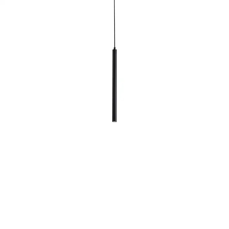 Black cylindrical pendant lights with sleek minimalist design by DecorBites black led for dining room and kitchen