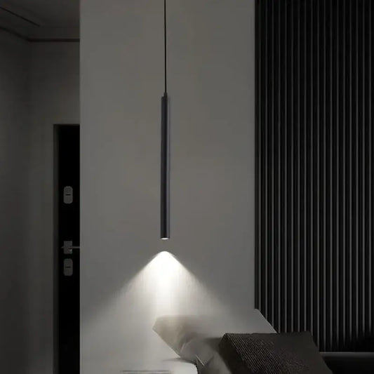 Minimalist decorbites black led pendant lights with sleek cylindrical design for dining room bedroom and kitchen use