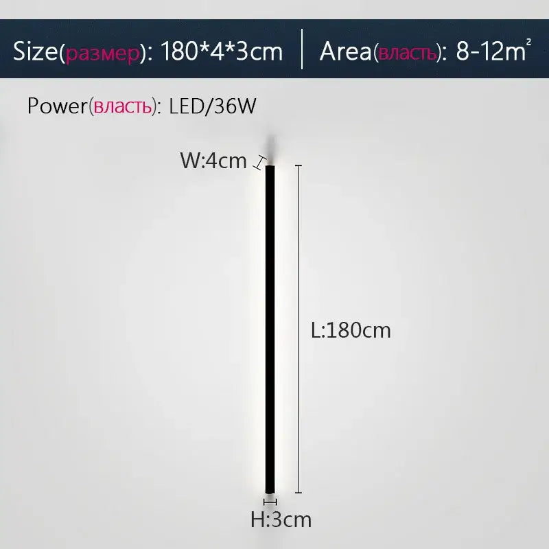 Decorbites black led wall lamp with slim profile and sleek modern design for bedroom living room aisle sofa background