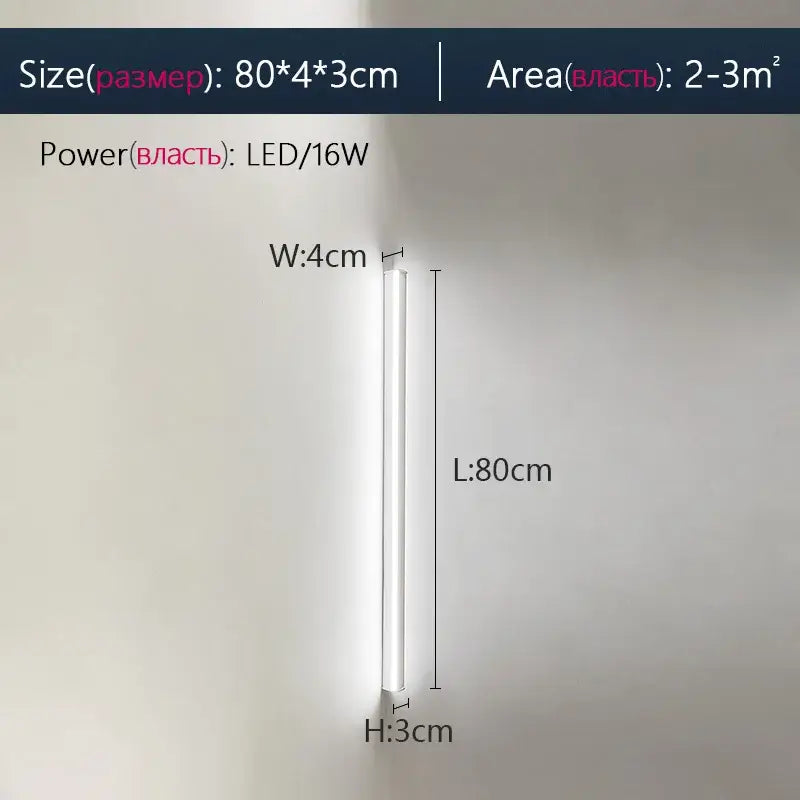 A sleek decorbites black led wall lamp with slim cylindrical frosted glass design for bedroom and living room use