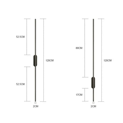 DecorBites™ black metal led wall lights with sleek minimalist design and two height options for modern home décor