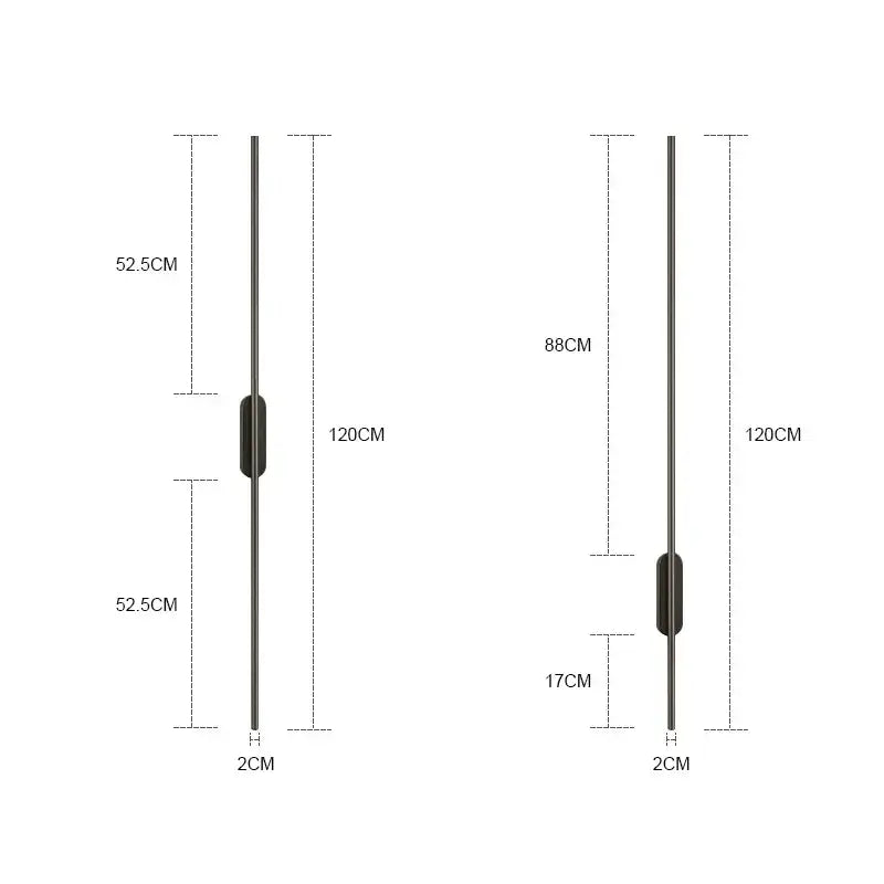 DecorBites™ black metal led wall lights with sleek minimalist design and two height options for modern home décor