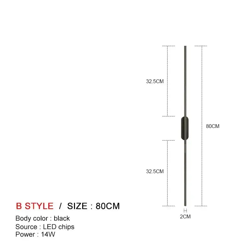 DecorBites black led wall lights with sleek modern straight line design 14w power for bedroom living room kitchen decor