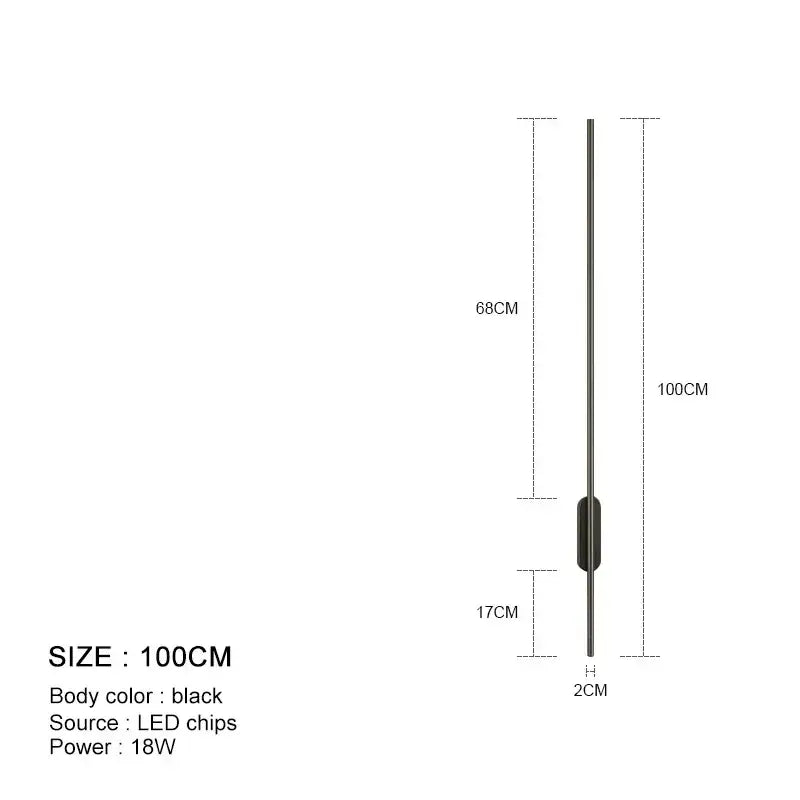 Decorbites black led wall lights feature a sleek slender design with a central rectangular housing for modern décor use
