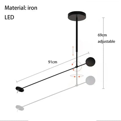 DecorBites black led wall reading light with black iron pendant, adjustable height, and energy-saving led bulbs