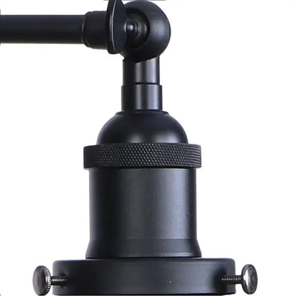 Decorbites black led wall sconce with two adjustable black matte metal arms and textured knurled ring for bedroom bathroom mirror