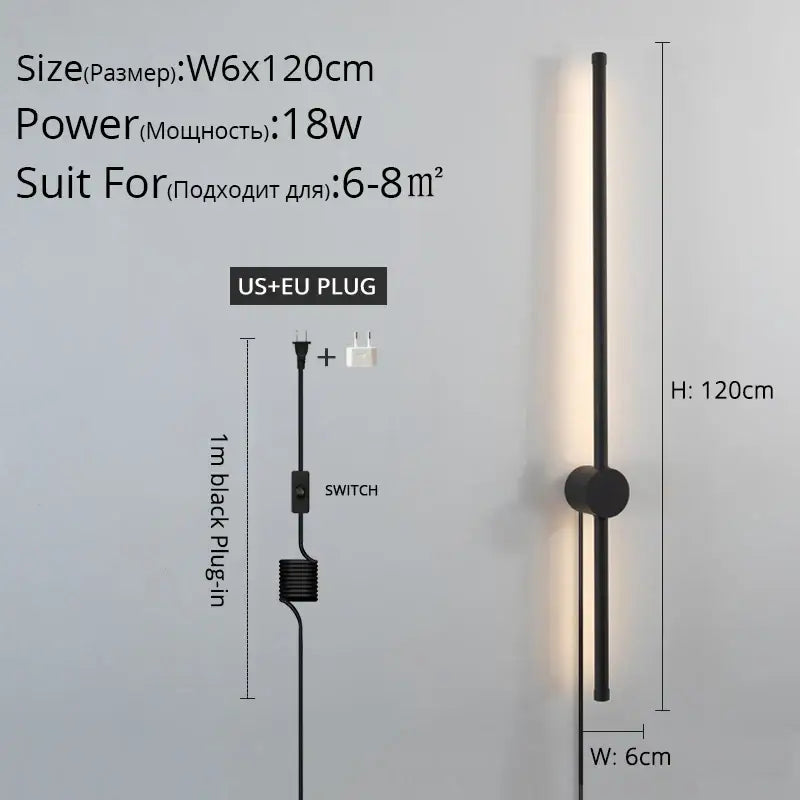 DecorBites black led wall sconce with sleek cylindrical design and warm light for living room and bedroom lighting