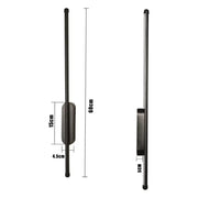 Decorbites black led wall sconce with black telescopic antenna 60cm long and sleek metallic rectangular base