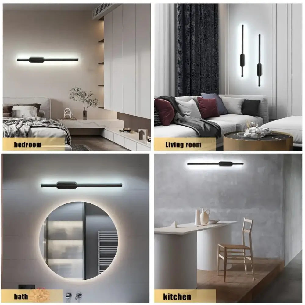 Modern black linear led wall sconce from decorbites black led with sleek minimalist design for stylish home lighting