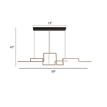 Modern black and brass geometric ceiling light with stepped design for dining room featuring adjustable color temperature