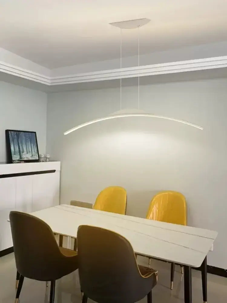 Modern arched pendant light with sleek white finish in decorbites black line chandelier for luxury home and restaurant lighting