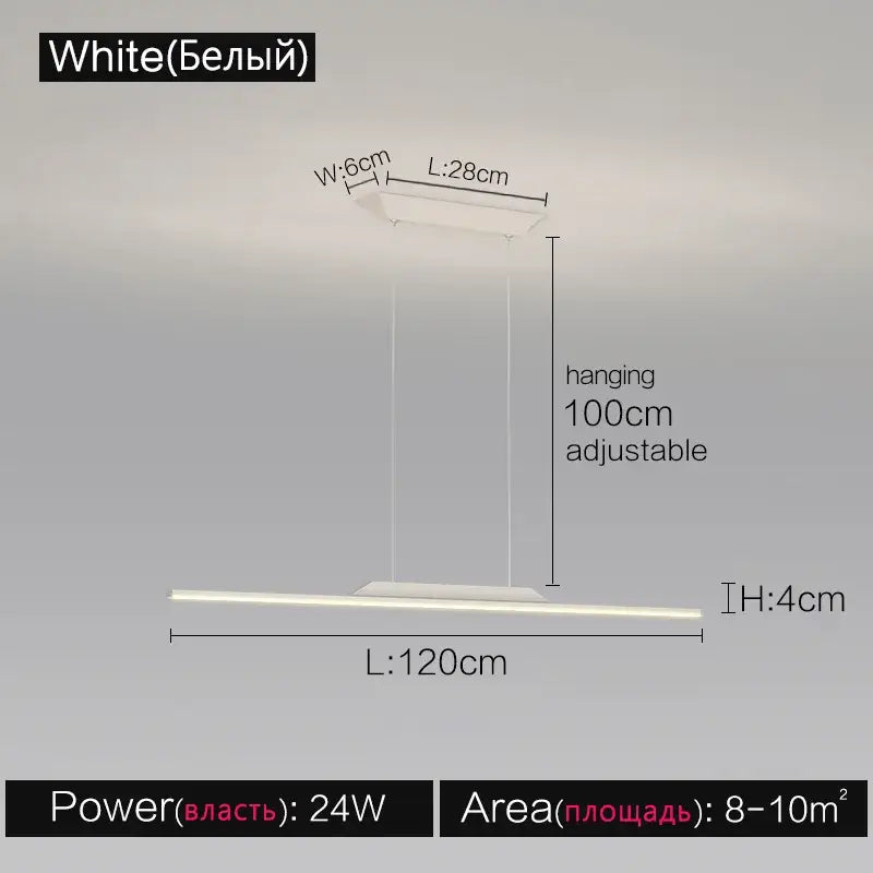 White rectangular led ceiling light with adjustable hanging length in decorbites black line chandelier for luxury lighting