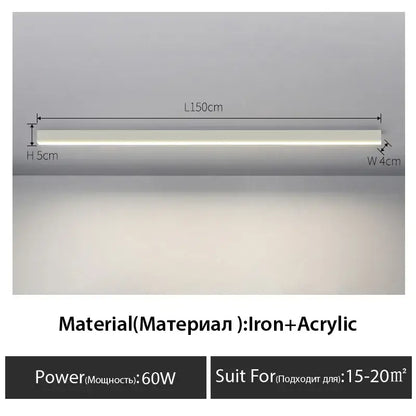 DecorBites black linear led ceiling light with sleek iron and acrylic design for bedroom aisle and living room illumination