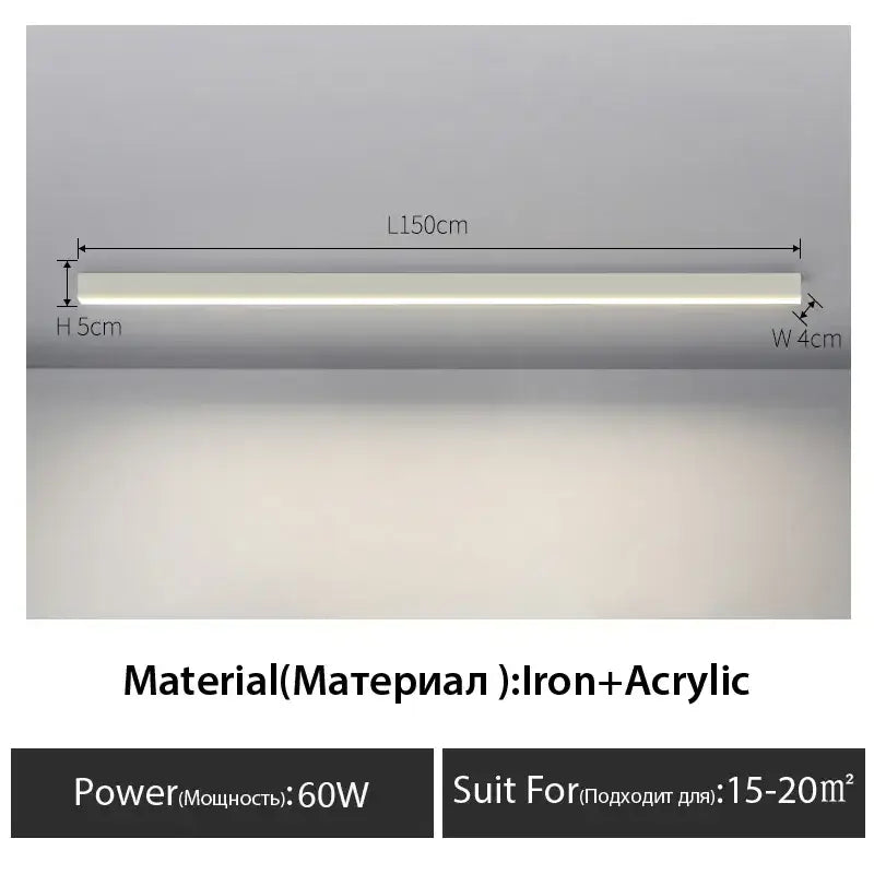 DecorBites black linear led ceiling light with sleek iron and acrylic design for bedroom aisle and living room illumination