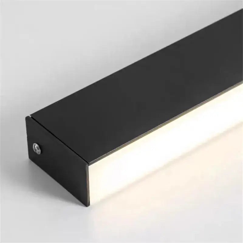 Decorbites black linear led ceiling light in black with matte finish and illuminated white interior for minimalist spaces