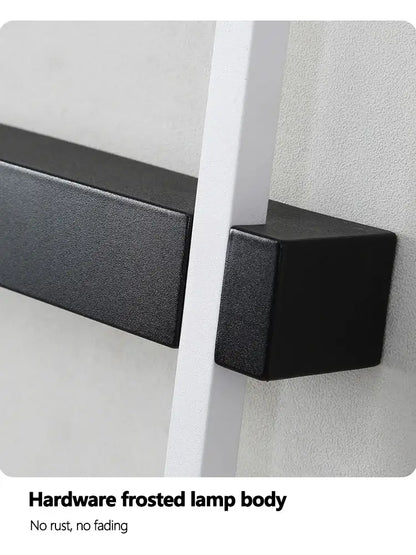 Decorbites black long strip wall lamp with black frosted hardware, matte finish, and sturdy rectangular design