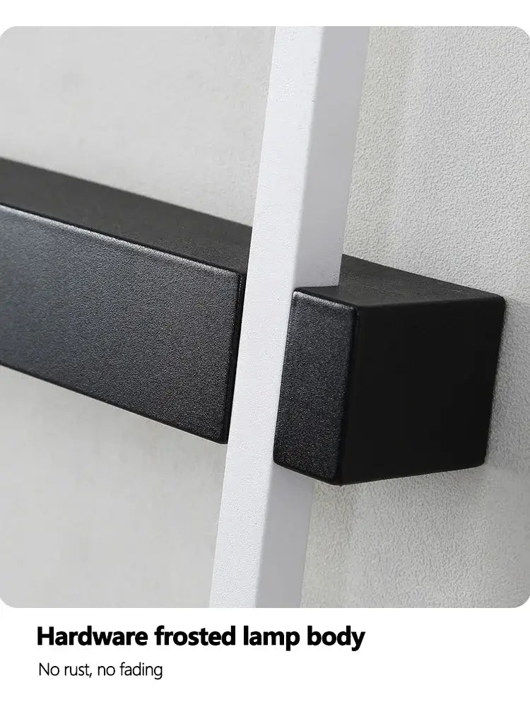Decorbites black long strip wall lamp with black frosted hardware, matte finish, and sturdy rectangular design