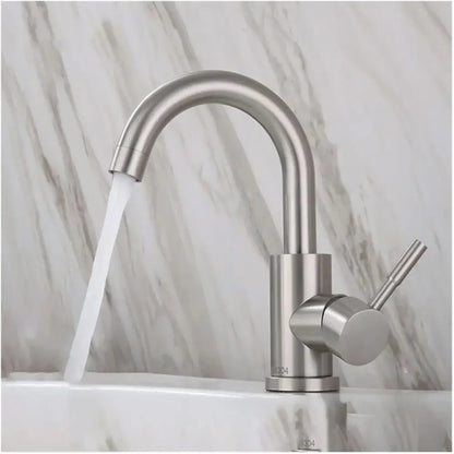 Modern brushed stainless steel kitchen faucet with sleek curved spout single lever handle alta calidad duradero y práctico