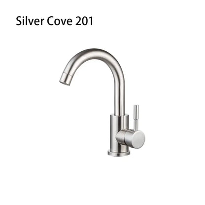 Decorbites™ black stainless steel bathroom faucet with single handle sleek curved spout alta calidad y duradero y práctico