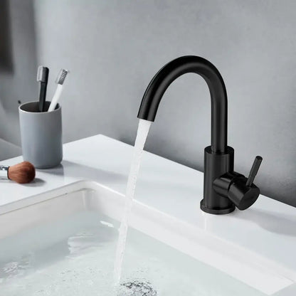 Decorbites™ black stainless steel bathroom faucet single handle with black matte finish alta calidad duradero y práctico