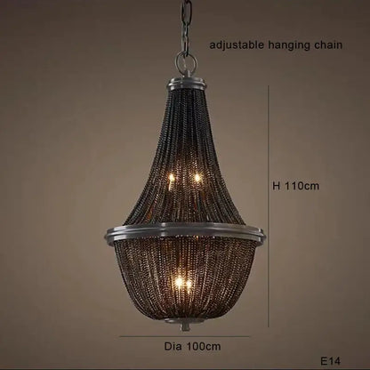 Antique bronze tiered cascade decorbites black tassel ceiling chandelier with three warm light bulbs for living room