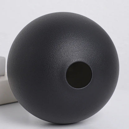 Black & White Ceramic Round Vase - Vase