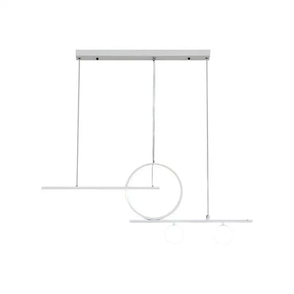 Decorbites black white metal suspension light with modern bar and circle design for dining room LED lighting