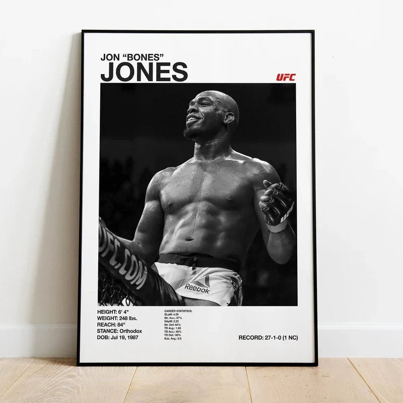 Black & White UFC Canvas Print for Gym Decor - 11 / 50x70cm No Frame - Posters