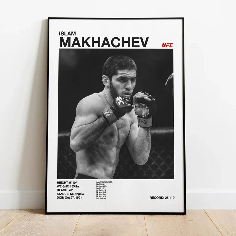 Black & White UFC Canvas Print for Gym Decor - 6 / 50x70cm No Frame - Posters