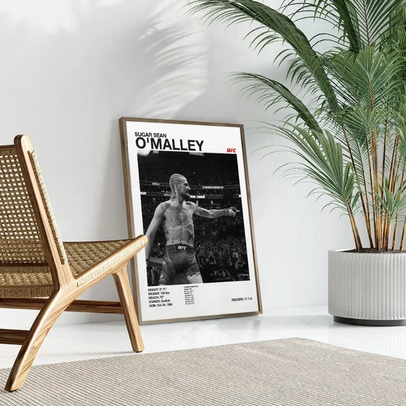 Black & White UFC Canvas Print for Gym Decor - Posters