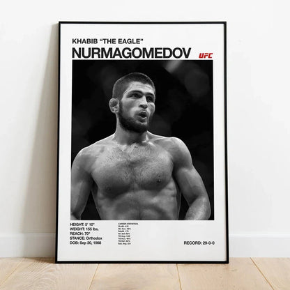 Black & White UFC Canvas Print for Gym Decor - 12 / 50x70cm No Frame - Posters