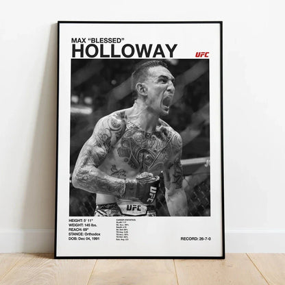 Black & White UFC Canvas Print for Gym Decor - 9 / 50x70cm No Frame - Posters
