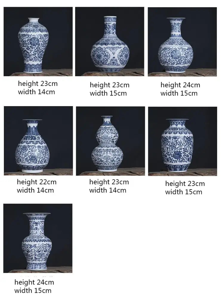 Blue and White Ceramic Vase - Elegant Home Decor - Vase