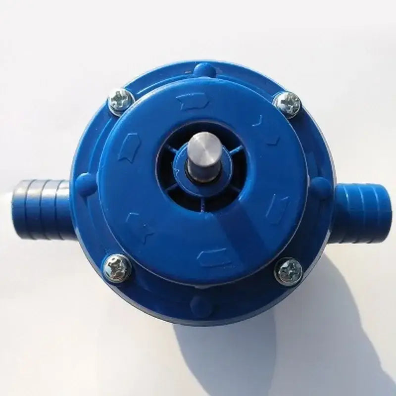 Decorbites blue self-priming centrifugal pump in blue plastic with silver screws and central metallic knob for kitchen and garden use