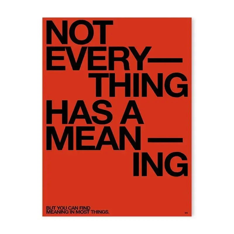 Vibrant red decorbites™ poster featuring bold black typography with an abstract print inspired by japanese abstract art