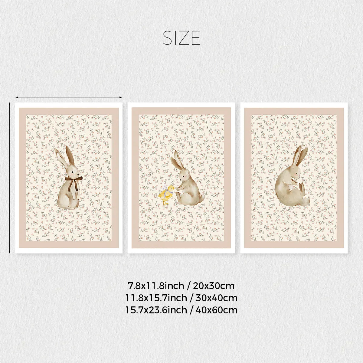 Bohemian Forest Animal Wall Art Set - Khaki / 20x30cm No Frame - Posters