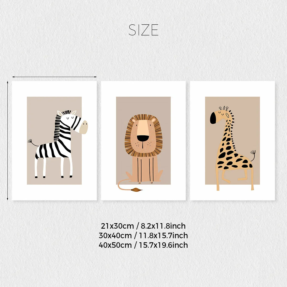 Bohemian Jungle Animal Toddler Canvas Set - Posters