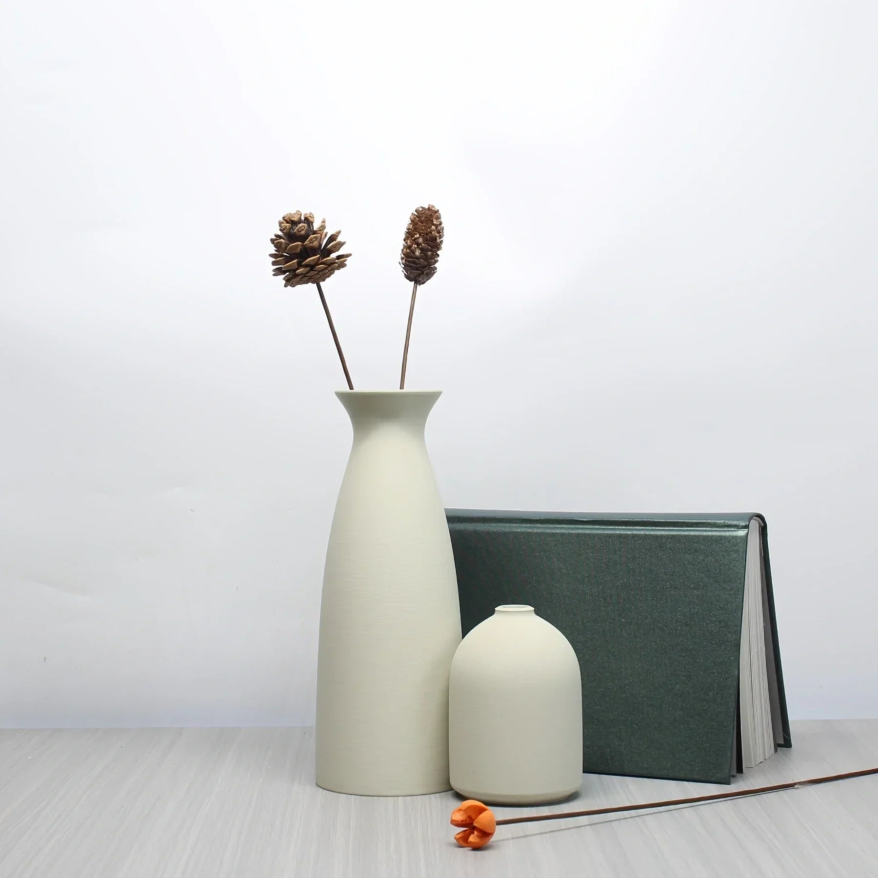 Bohemian Style Decorative Vase Set - WHITE - Vase