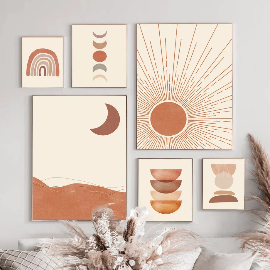 Bohemian Wall Art Canvas Painting - Abstract Geometry - Posters