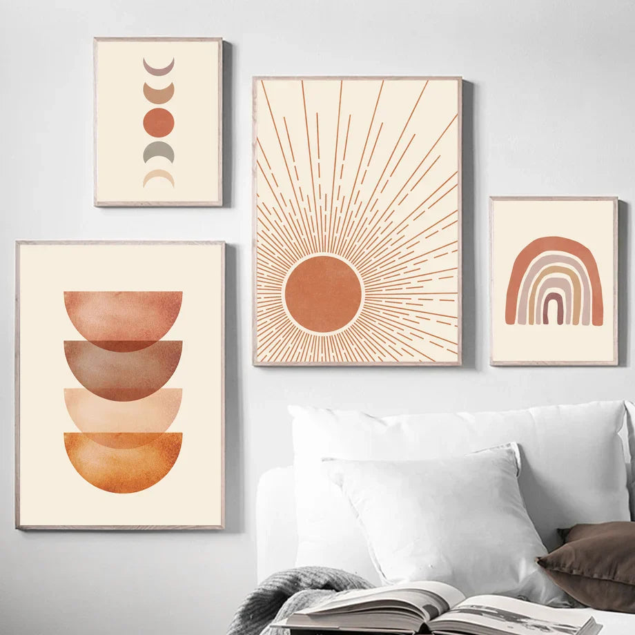 Bohemian Wall Art Canvas Painting - Abstract Geometry - Posters