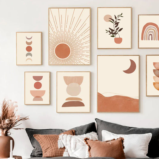 Bohemian Wall Art Canvas Painting - Abstract Geometry - Posters