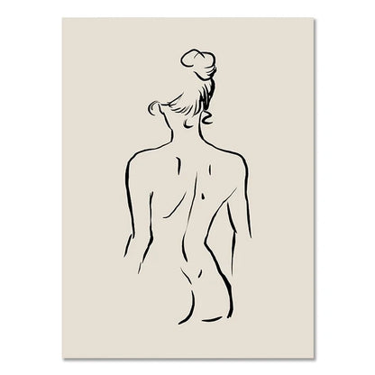 Boho Geometric Line Canvas Wall Art - 07 / 40x60cm No Frame - Posters