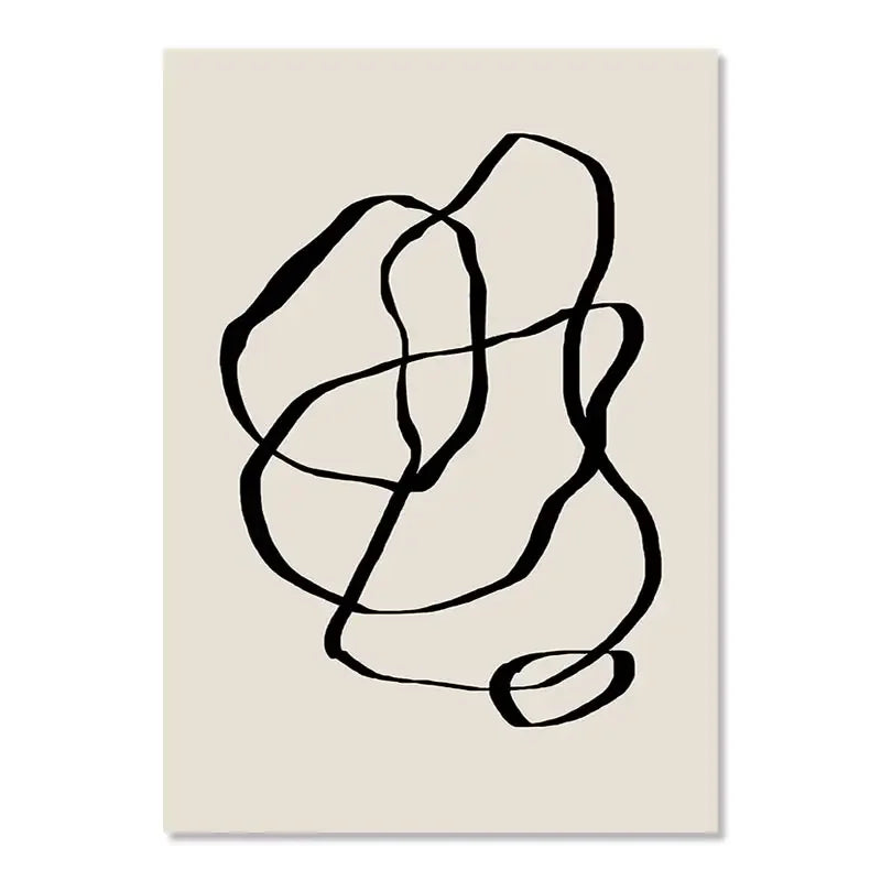 Boho Geometric Line Canvas Wall Art - 16 / 21x30cm No Frame - Posters