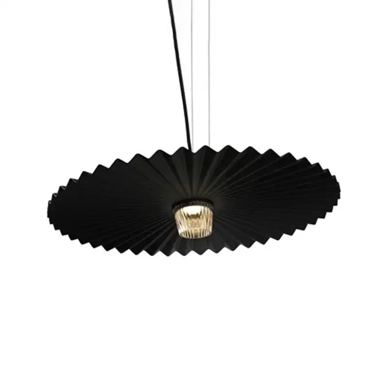 Black pleated pendant light with central glass bulb from decorbites boomerang wood black cream dining lamp collection